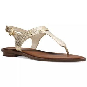 Women's MK Plate Flat Thong Sandals